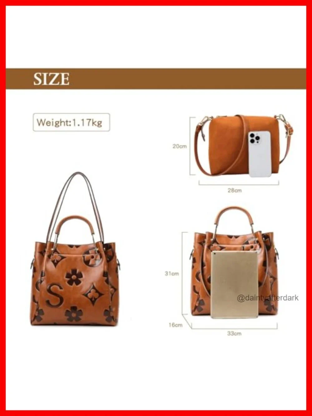 Vintage Floral Embossed Vegan Leather Bucket Tote with Detachable Pouch 3-in-1